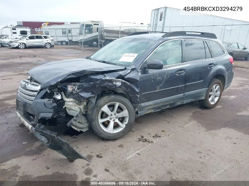 2013 Subaru Outback 2.5I Limited VIN: 4S4BRBKCXD3294279 Lot: 40356686