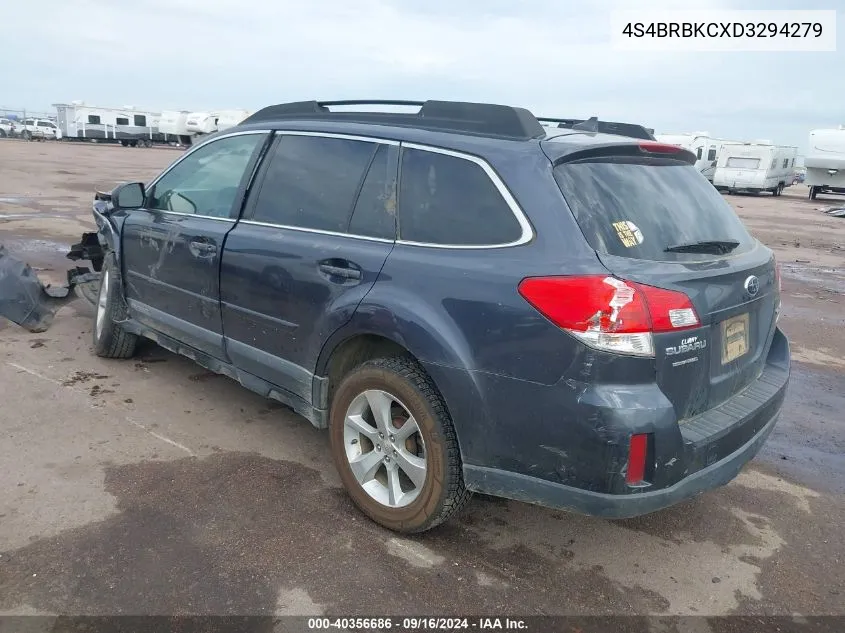 2013 Subaru Outback 2.5I Limited VIN: 4S4BRBKCXD3294279 Lot: 40356686