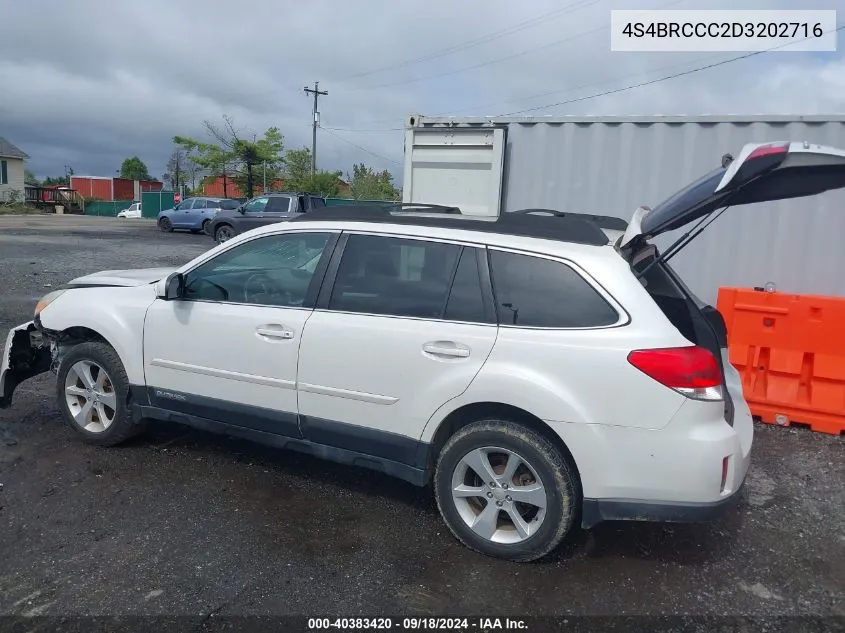 2013 Subaru Outback 2.5I Premium VIN: 4S4BRCCC2D3202716 Lot: 40383420