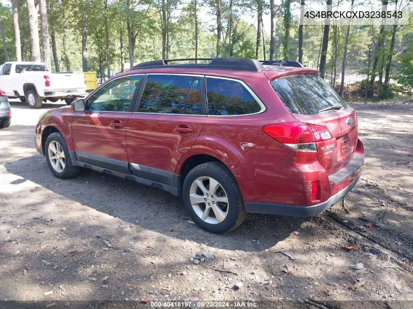 2013 Subaru Outback 2.5I Limited VIN: 4S4BRCKCXD3238543 Lot: 40418197