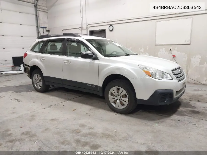 2013 Subaru Outback 2.5I VIN: 4S4BRBAC2D3303543 Lot: 40625363