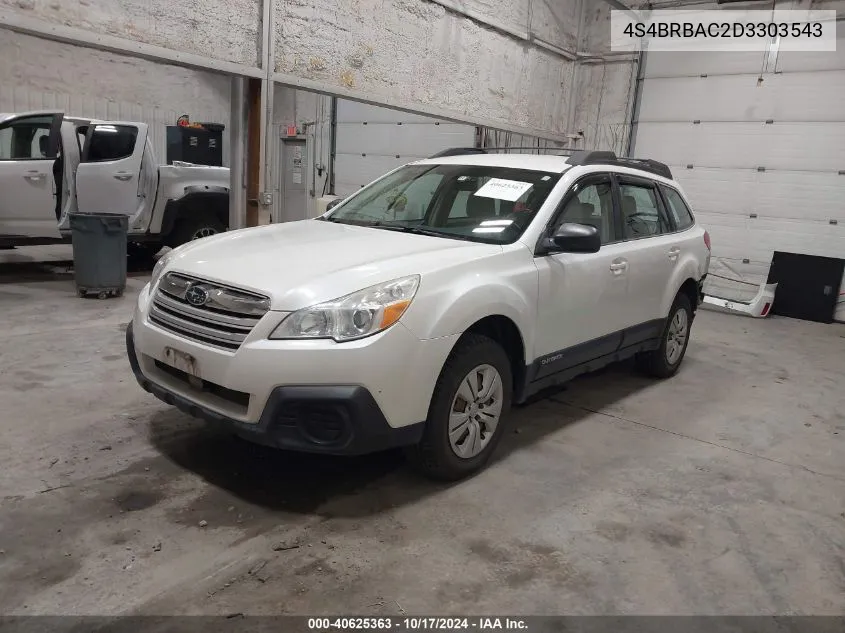 2013 Subaru Outback 2.5I VIN: 4S4BRBAC2D3303543 Lot: 40625363