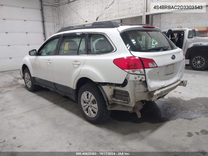 2013 Subaru Outback 2.5I VIN: 4S4BRBAC2D3303543 Lot: 40625363