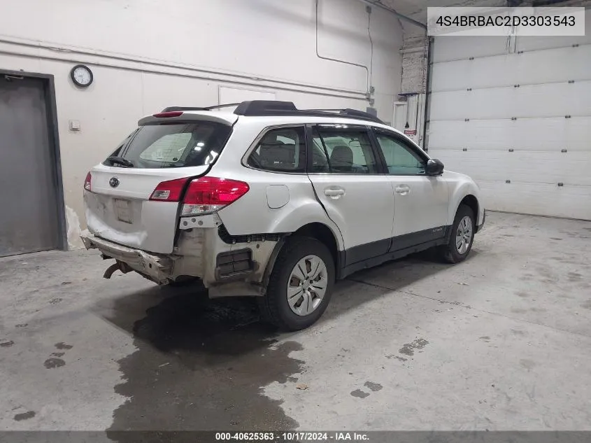 2013 Subaru Outback 2.5I VIN: 4S4BRBAC2D3303543 Lot: 40625363