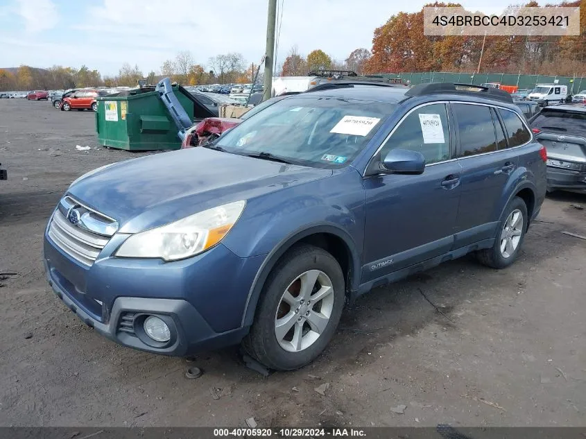 2013 Subaru Outback 2.5I Premium VIN: 4S4BRBCC4D3253421 Lot: 40705920