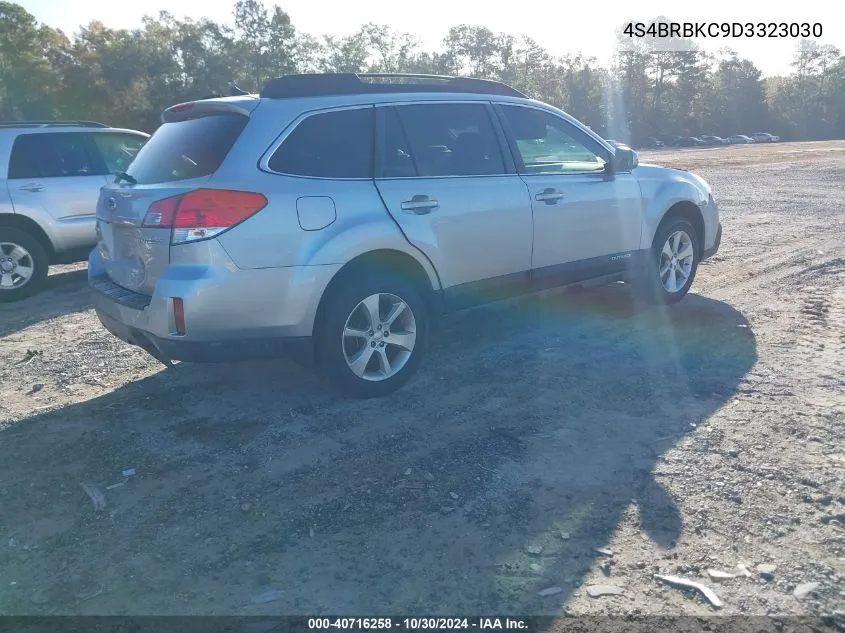 2013 Subaru Outback 2.5I Limited VIN: 4S4BRBKC9D3323030 Lot: 40716258