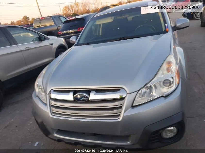 2013 Subaru Outback 2.5I Premium VIN: 4S4BRCCC6D3226906 Lot: 40722436