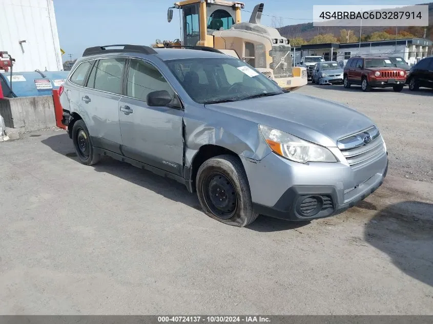 2013 Subaru Outback 2.5I VIN: 4S4BRBAC6D3287914 Lot: 40724137