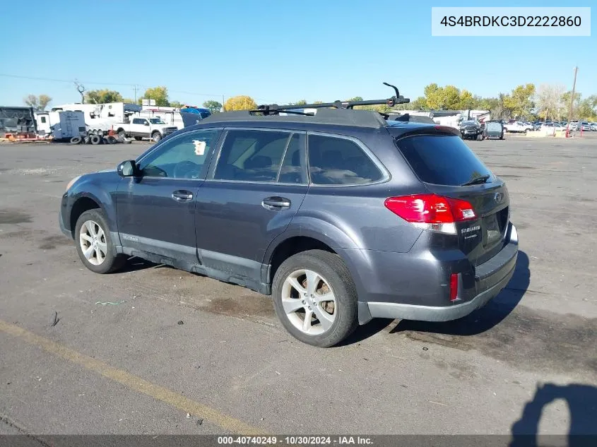 2013 Subaru Outback 3.6R Limited VIN: 4S4BRDKC3D2222860 Lot: 40740249