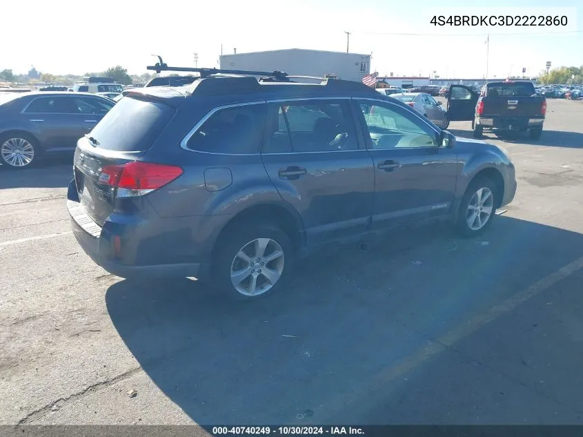 2013 Subaru Outback 3.6R Limited VIN: 4S4BRDKC3D2222860 Lot: 40740249