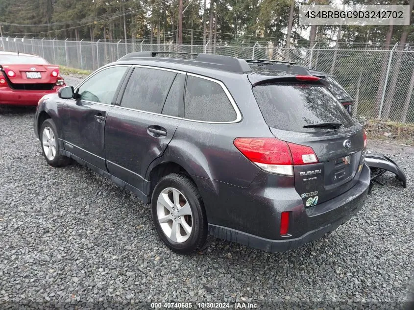 2013 Subaru Outback 2.5I Premium VIN: 4S4BRBGC9D3242702 Lot: 40740685