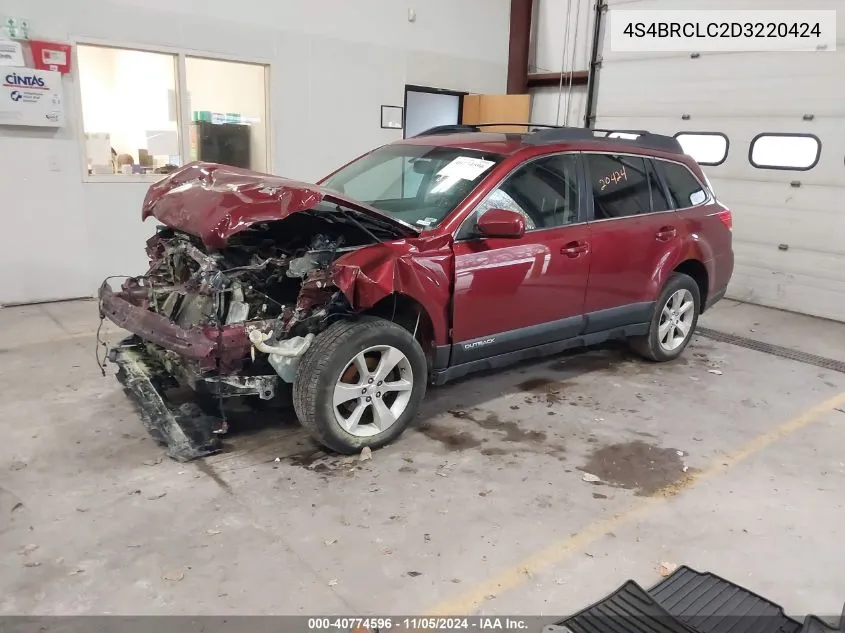 2013 Subaru Outback 2.5I Limited VIN: 4S4BRCLC2D3220424 Lot: 40774596