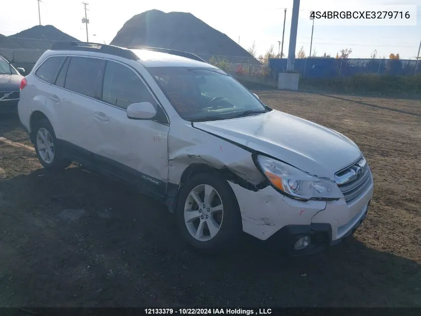 2014 Subaru Outback 2.5I Premium VIN: 4S4BRGBCXE3279716 Lot: 12133379