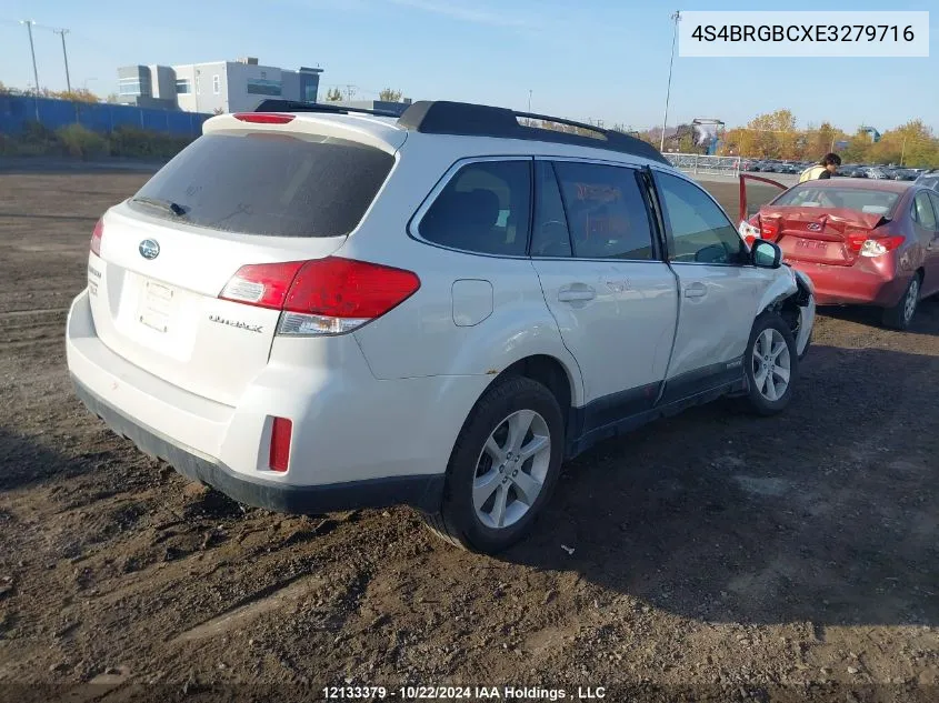 2014 Subaru Outback 2.5I Premium VIN: 4S4BRGBCXE3279716 Lot: 12133379