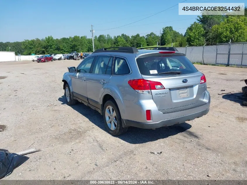 2014 Subaru Outback 2.5I VIN: 4S4BRCAC0E3254432 Lot: 39638623