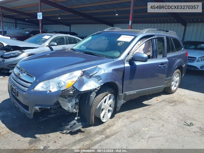 4S4BRCDCXE3270357 2014 Subaru Outback 2.5I Premium