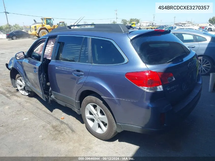 2014 Subaru Outback 2.5I Premium VIN: 4S4BRCDCXE3270357 Lot: 39646844