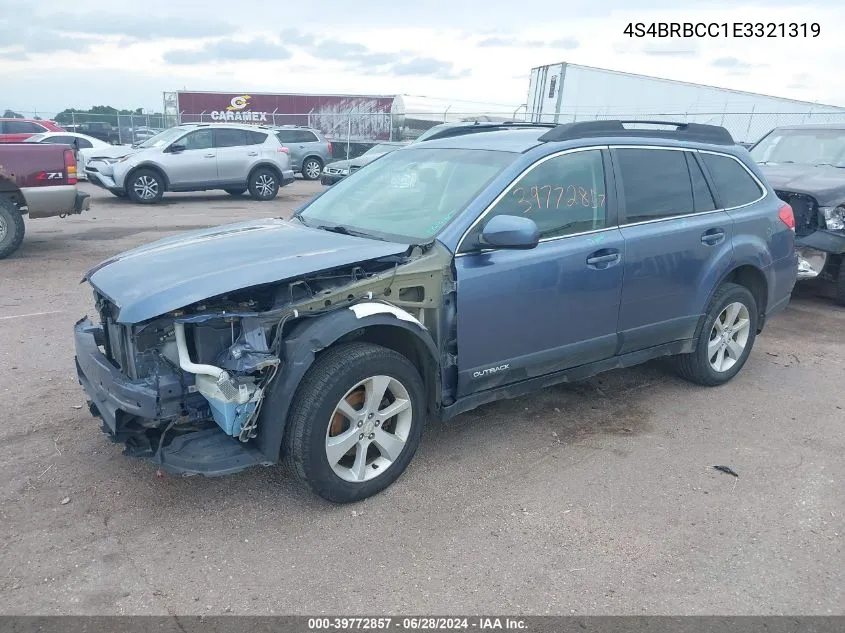 2014 Subaru Outback 2.5I Premium VIN: 4S4BRBCC1E3321319 Lot: 39772857