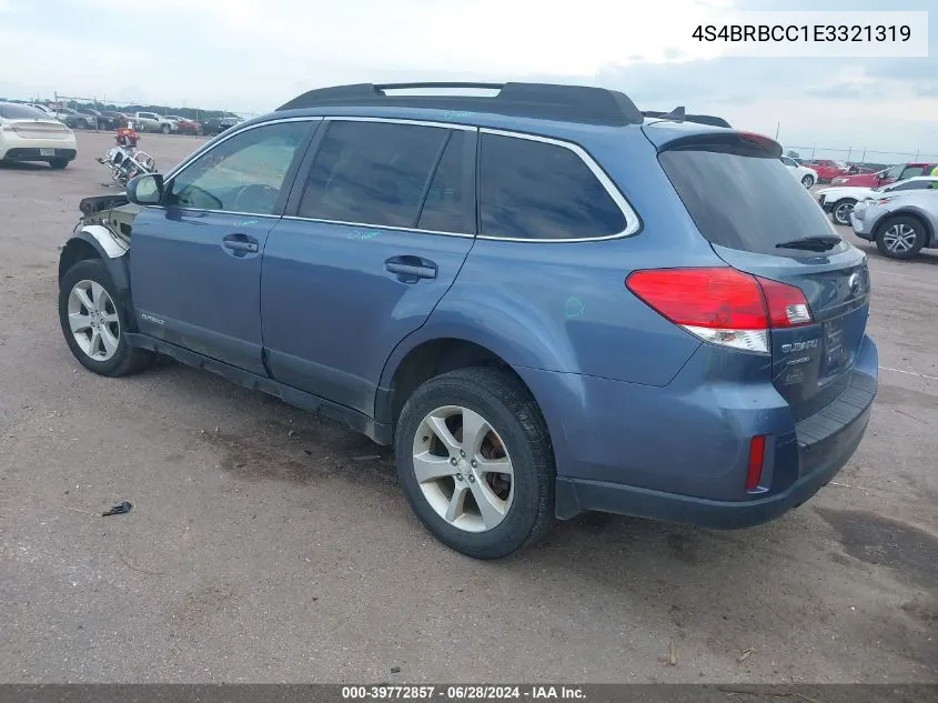 2014 Subaru Outback 2.5I Premium VIN: 4S4BRBCC1E3321319 Lot: 39772857