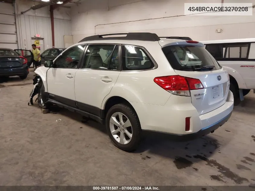 2014 Subaru Outback 2.5I VIN: 4S4BRCAC9E3270208 Lot: 39781507