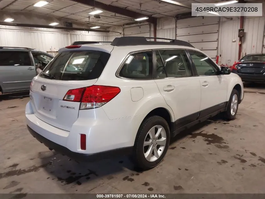 2014 Subaru Outback 2.5I VIN: 4S4BRCAC9E3270208 Lot: 39781507