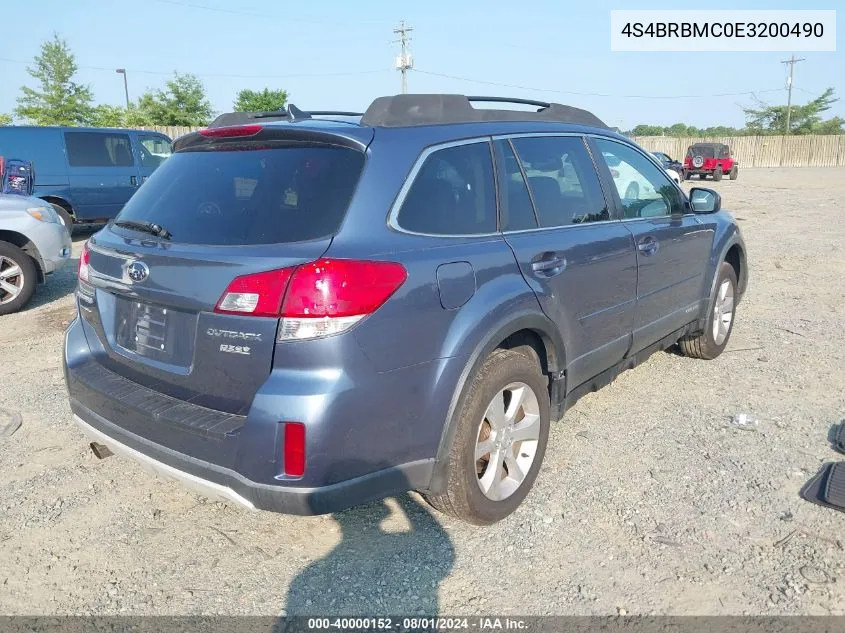 2014 Subaru Outback 2.5I Limited VIN: 4S4BRBMC0E3200490 Lot: 40000152