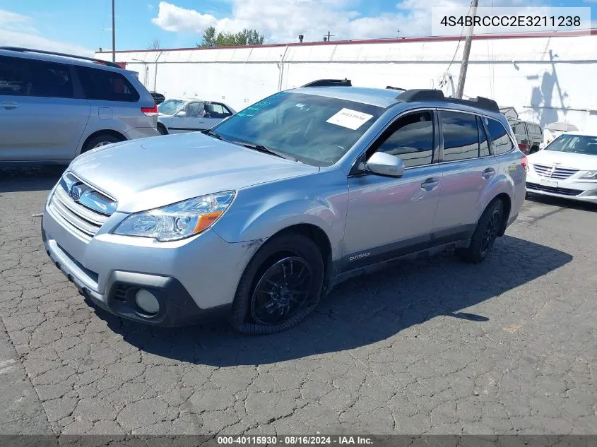 2014 Subaru Outback 2.5I Premium VIN: 4S4BRCCC2E3211238 Lot: 40115930