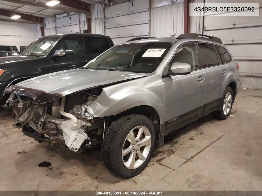 2014 Subaru Outback 2.5I Limited VIN: 4S4BRBLC5E3320092 Lot: 40125391