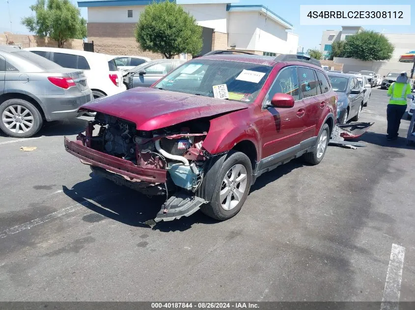 2014 Subaru Outback 2.5I Limited VIN: 4S4BRBLC2E3308112 Lot: 40187844