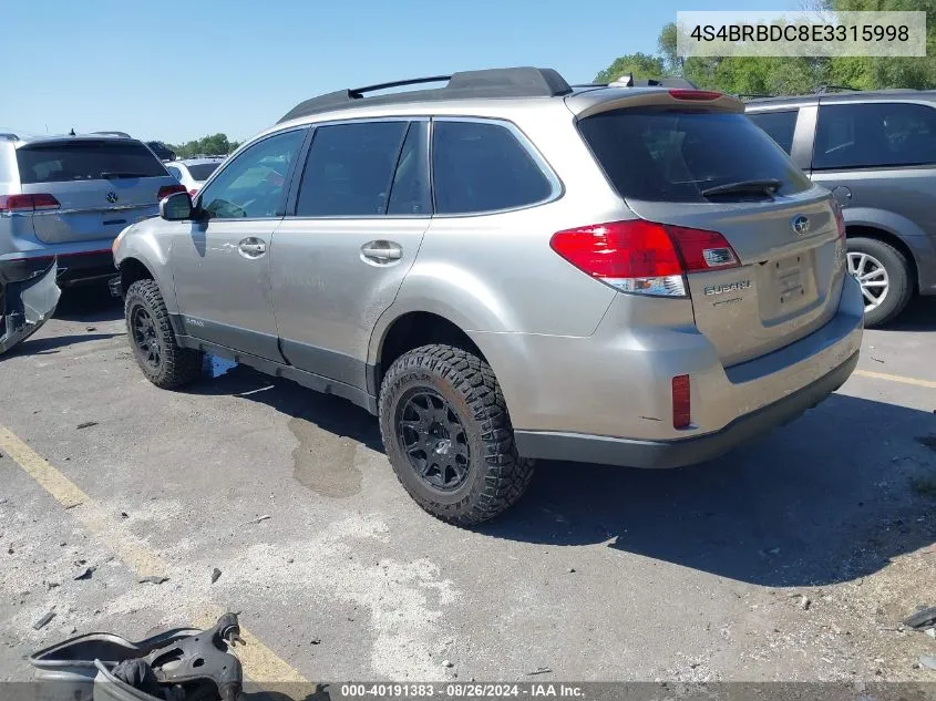 4S4BRBDC8E3315998 2014 Subaru Outback 2.5I Premium