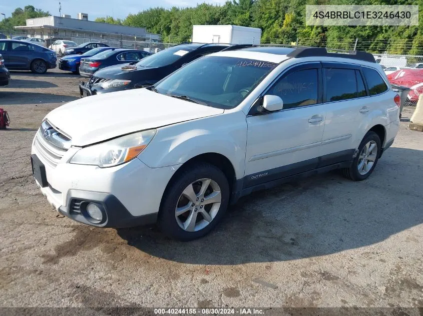 2014 Subaru Outback 2.5I Limited VIN: 4S4BRBLC1E3246430 Lot: 40244155