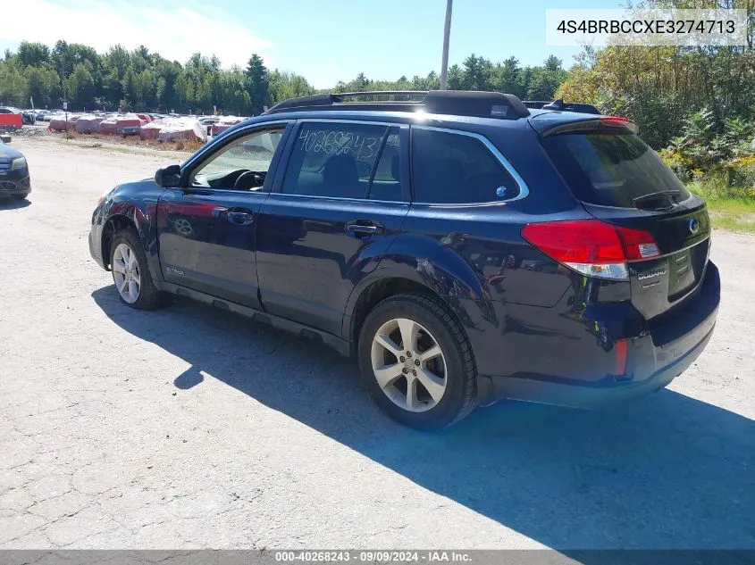 4S4BRBCCXE3274713 2014 Subaru Outback 2.5I Premium