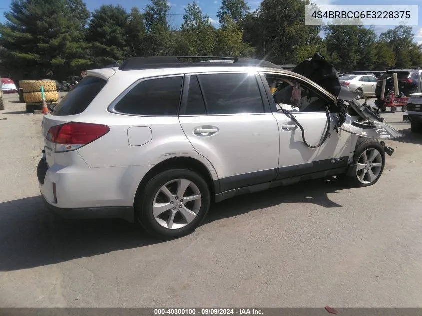 2014 Subaru Outback 2.5I Premium VIN: 4S4BRBCC6E3228375 Lot: 40300100