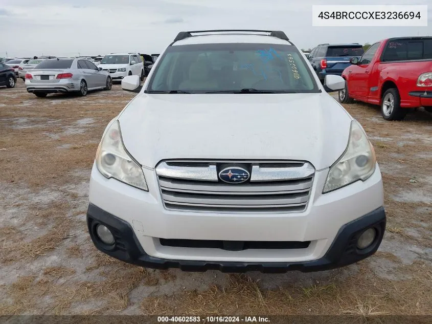 2014 Subaru Outback 2.5I Premium VIN: 4S4BRCCCXE3236694 Lot: 40602583