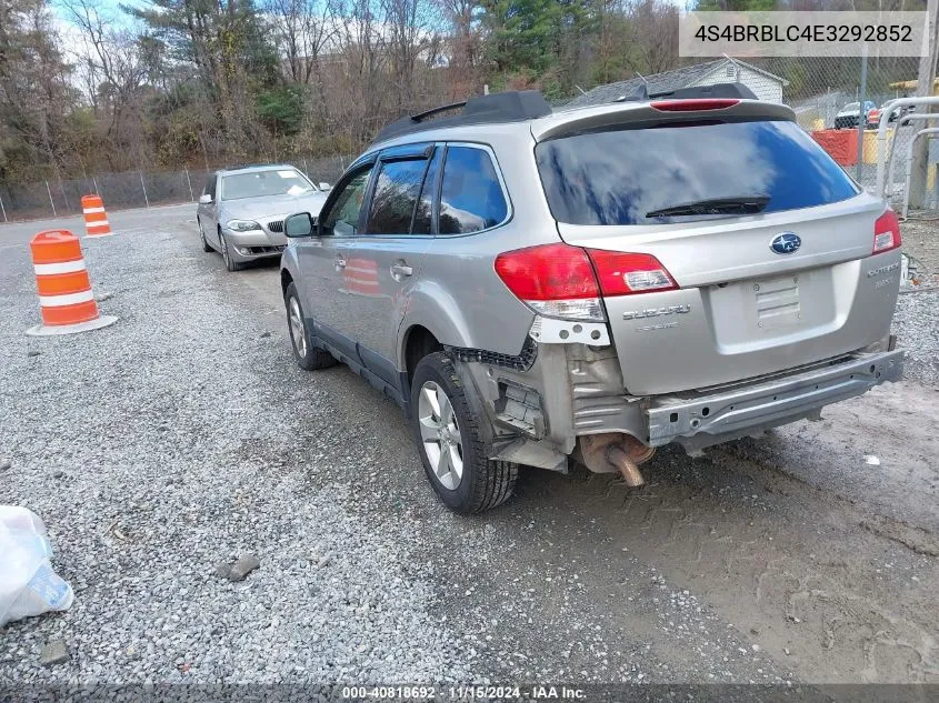 2014 Subaru Outback 2.5I Limited VIN: 4S4BRBLC4E3292852 Lot: 40818692