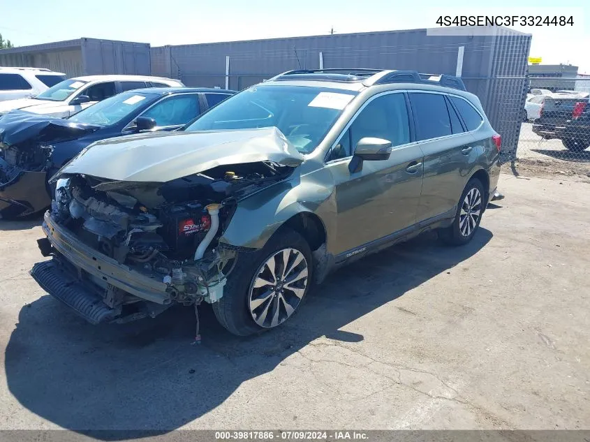 2015 Subaru Outback 3.6R Limited VIN: 4S4BSENC3F3324484 Lot: 39817886