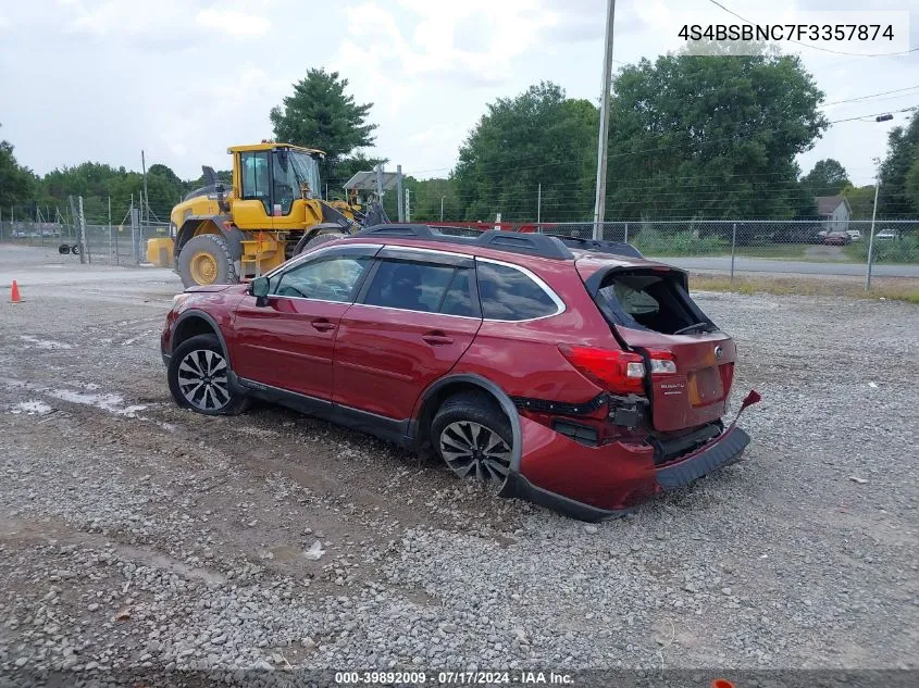 4S4BSBNC7F3357874 2015 Subaru Outback 2.5I Limited