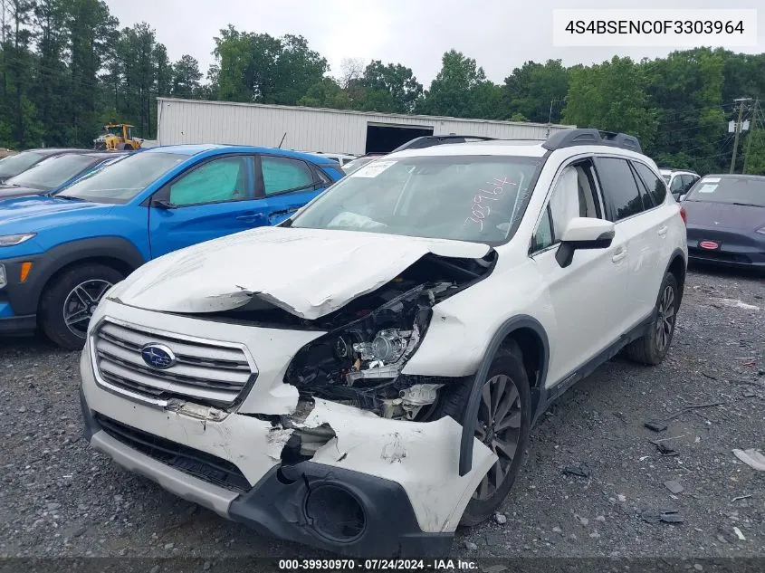 2015 Subaru Outback 3.6R Limited VIN: 4S4BSENC0F3303964 Lot: 39930970