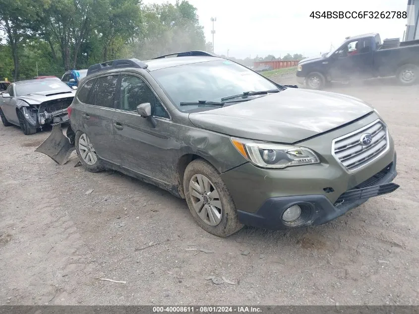 2015 Subaru Outback 2.5I Premium VIN: 4S4BSBCC6F3262788 Lot: 40008611