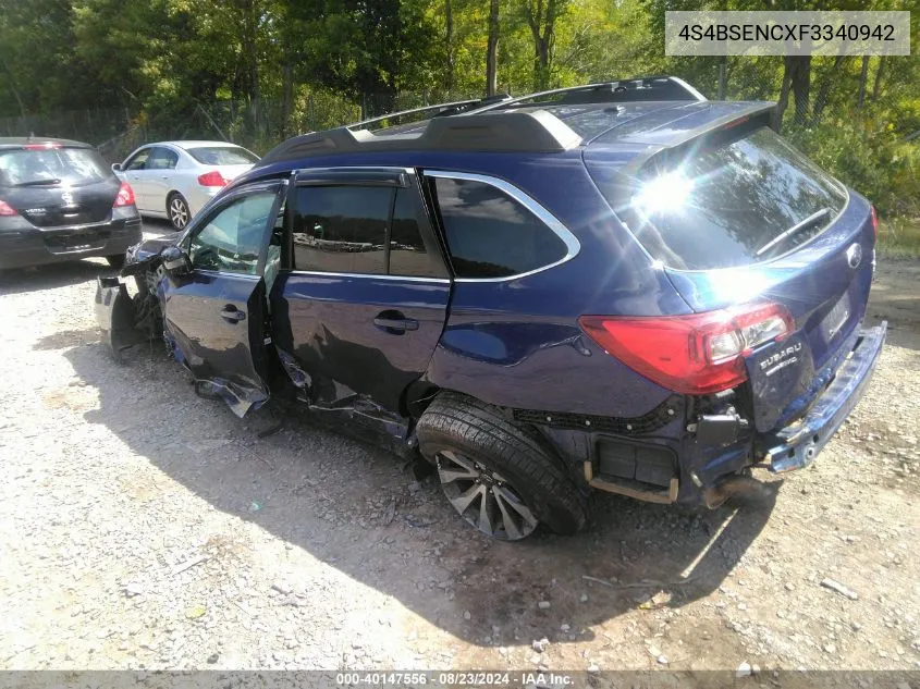 2015 Subaru Outback 3.6R Limited VIN: 4S4BSENCXF3340942 Lot: 40147556