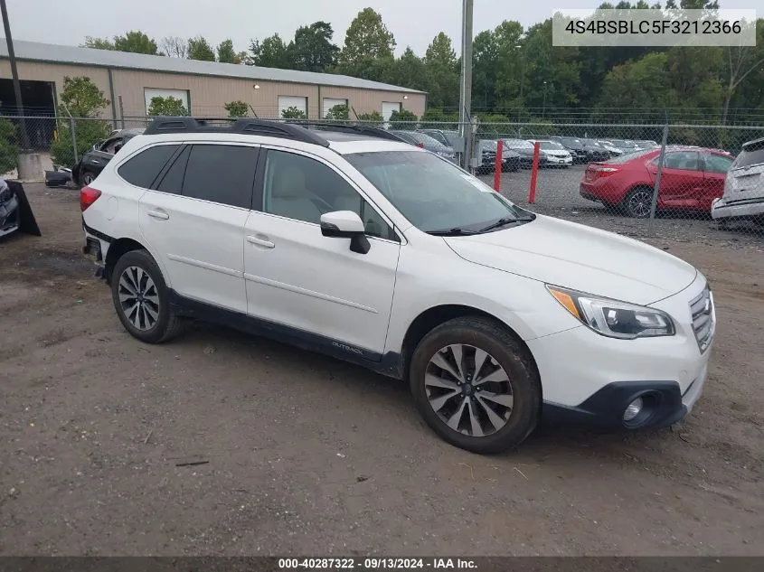 2015 Subaru Outback 2.5I Limited VIN: 4S4BSBLC5F3212366 Lot: 40287322