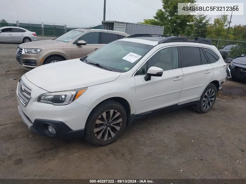 2015 Subaru Outback 2.5I Limited VIN: 4S4BSBLC5F3212366 Lot: 40287322