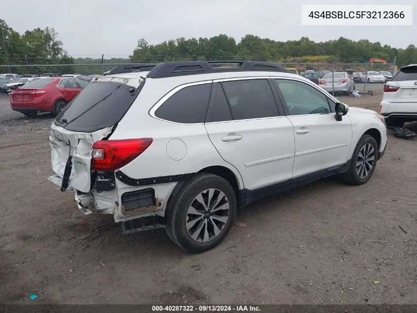 4S4BSBLC5F3212366 2015 Subaru Outback 2.5I Limited