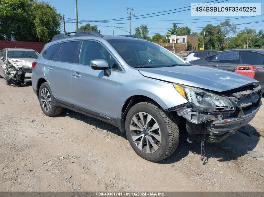 2015 Subaru Outback 2.5I Limited VIN: 4S4BSBLC9F3345292 Lot: 40351741