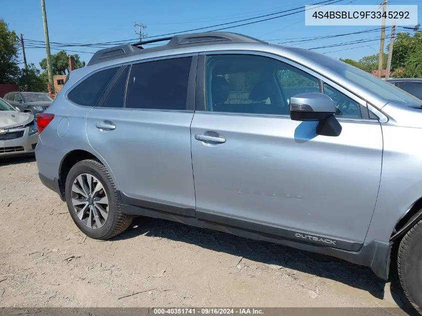 2015 Subaru Outback 2.5I Limited VIN: 4S4BSBLC9F3345292 Lot: 40351741