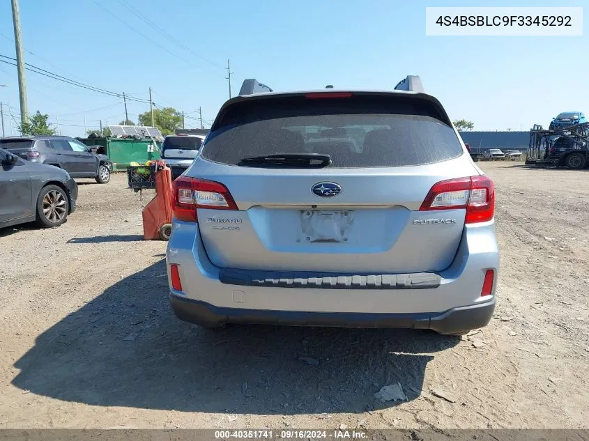 4S4BSBLC9F3345292 2015 Subaru Outback 2.5I Limited