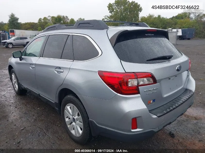 4S4BSBDC4F3246622 2015 Subaru Outback 2.5I Premium