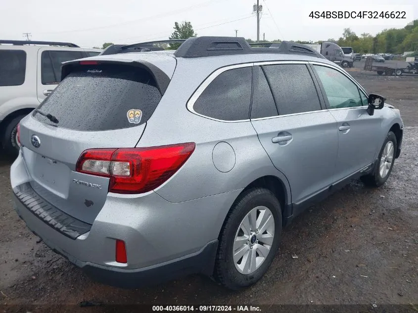 4S4BSBDC4F3246622 2015 Subaru Outback 2.5I Premium