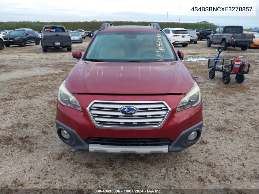 2015 Subaru Outback 2.5I Limited VIN: 4S4BSBNCXF3270857 Lot: 40495006