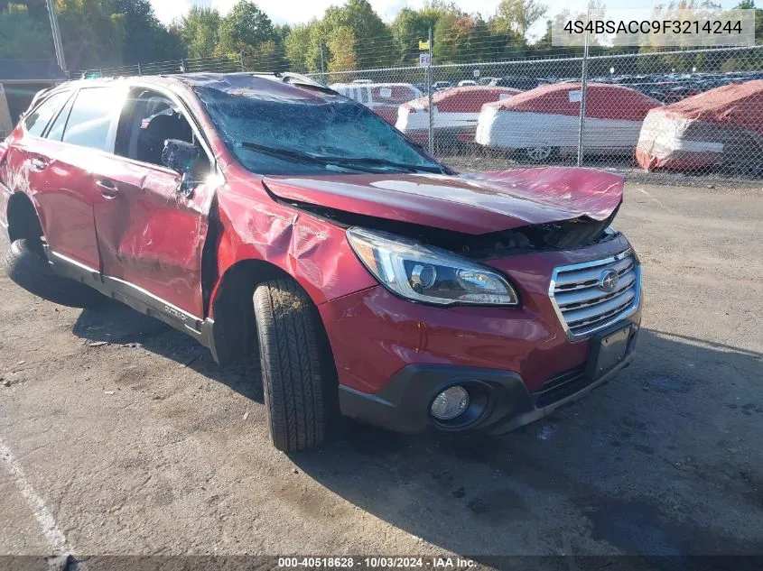 2015 Subaru Outback 2.5I Premium VIN: 4S4BSACC9F3214244 Lot: 40518628